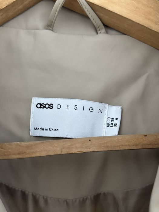 Пуховик куртка з екошкіри ASOS