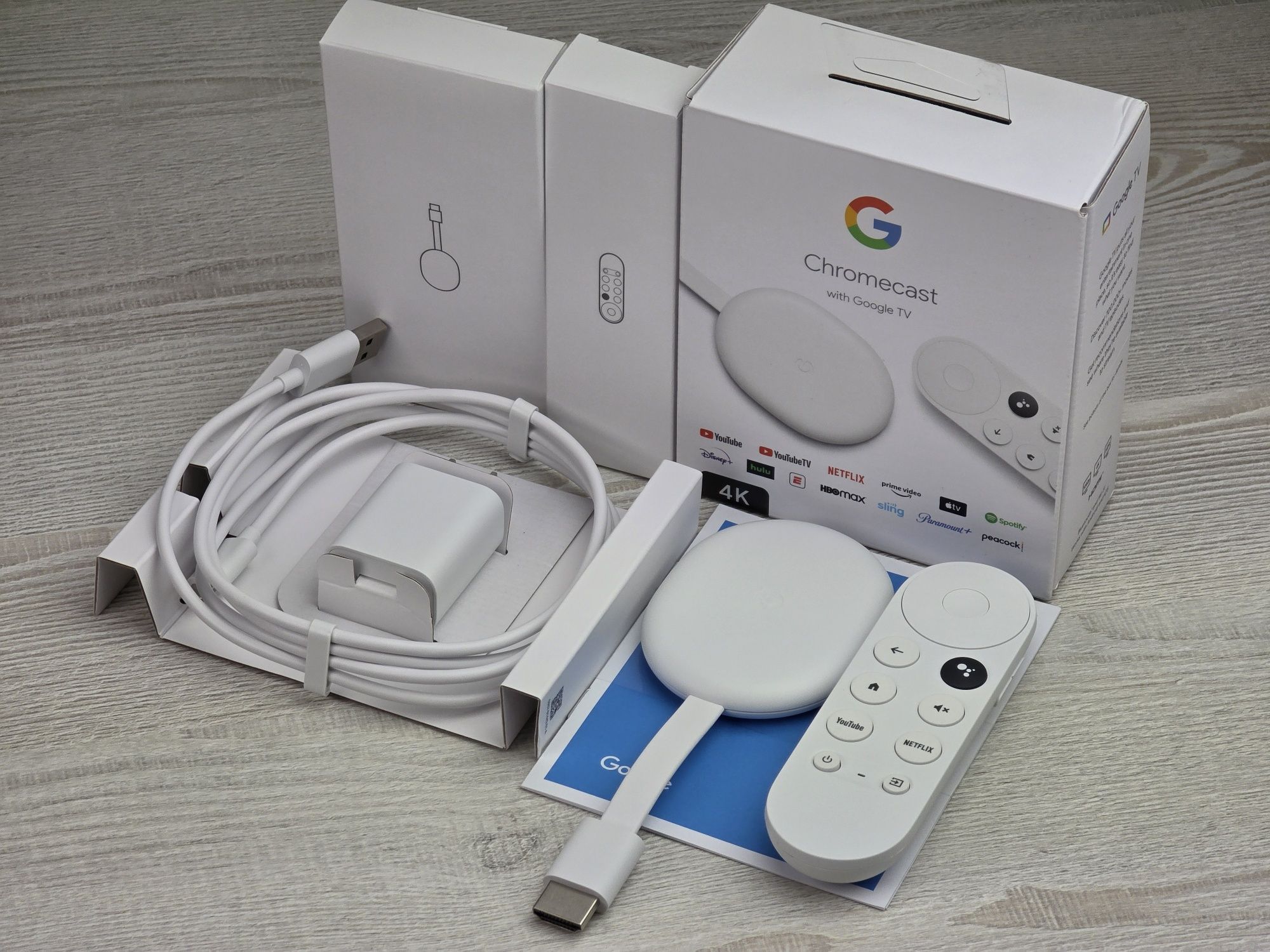 Медіаплеєр Google Chromecast 4K з Google TV Snow (GA01919-US)