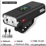 Super mocna lampka rowerowa akumulatorowa 2 LED ROXAR 1500lm Powerbank