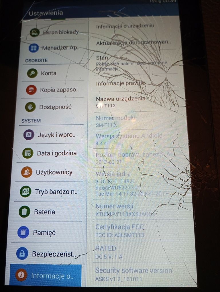Tablet Samsung Galaxy Tab 3 Lite model SM T113 działa