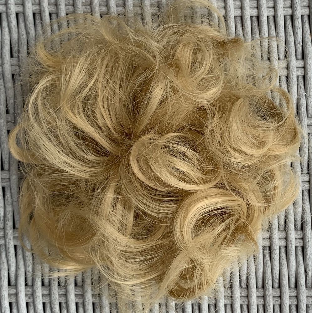 Premium Ultra włosy doczepiane, złoty blond, kok na gumce ( 359 )