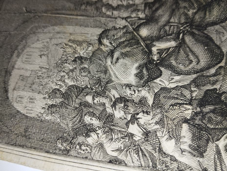 Uzdrowienie paralityka Biblia Germanica stary miedzioryt