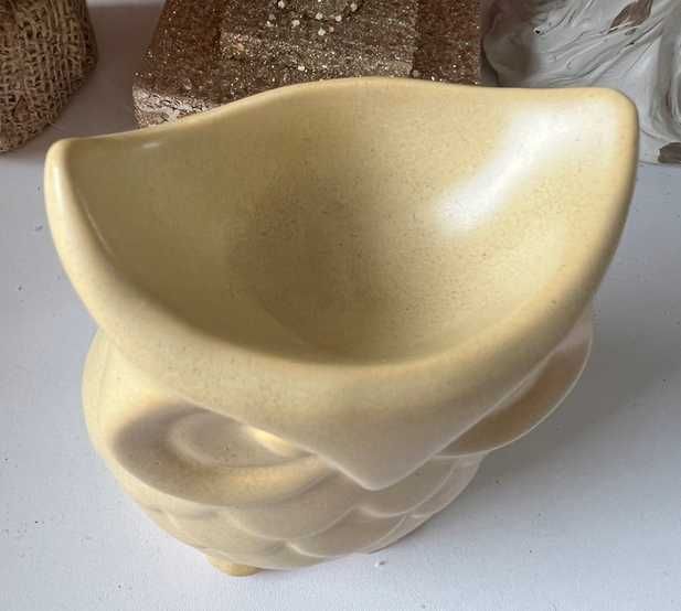 Kominek ceramiczny zapachowy Sowa ceramika żółty 12 cm