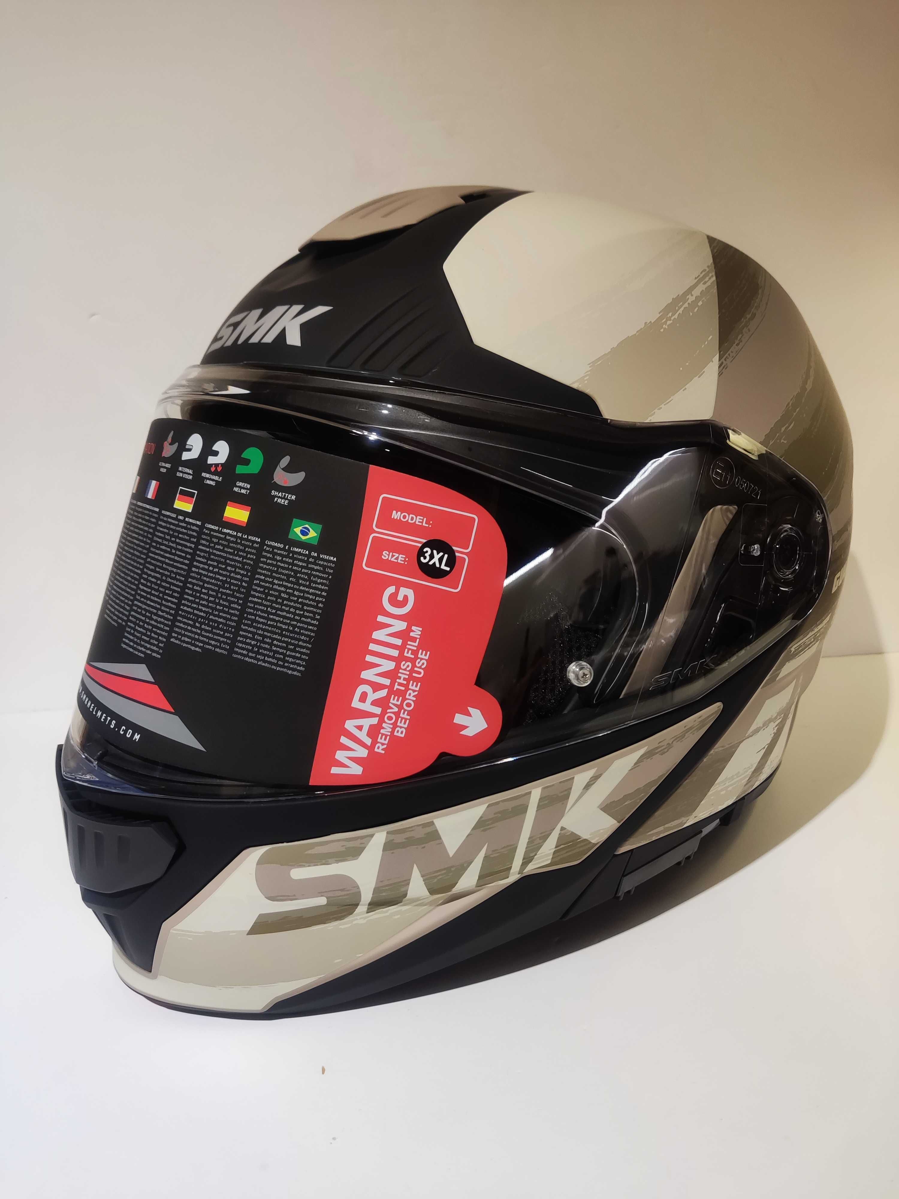 Capacete SMK modular dupla homologação P/J mota scooter novo