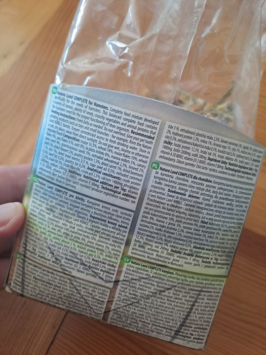 Jedzenie dla chomika