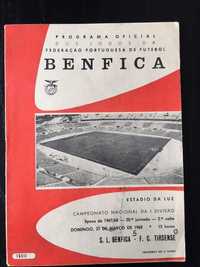 Programa Benfica vs Tirsense - Época 1967/68 - Eusébio