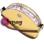 Beżowy organizer OBAG MOON LIGHT kwiaty rogacze róż musztarda OMAY