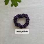 Wąska fioletowa jedwabna gumka do włosów scrunchie/owijka