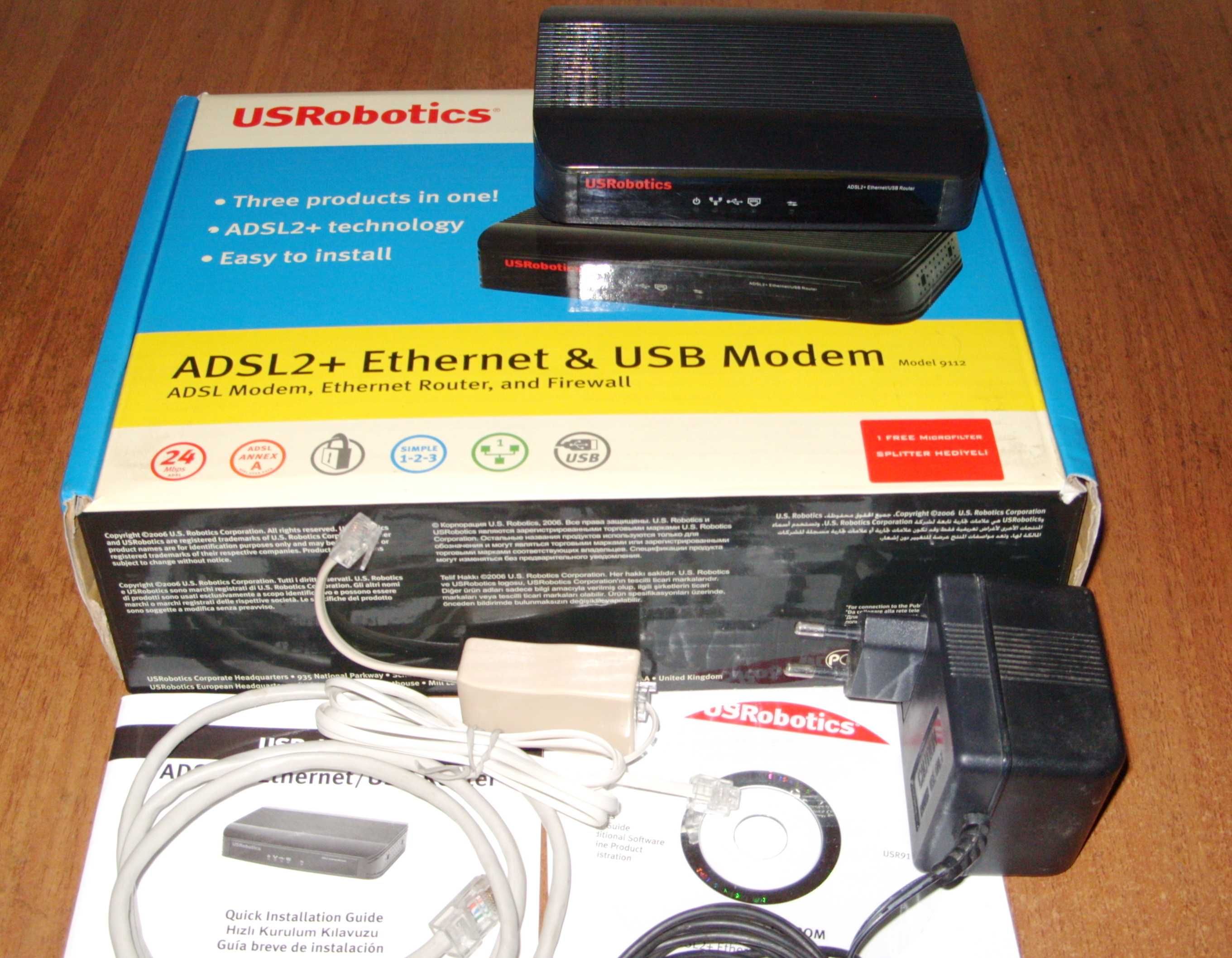 ADSL модемы D-Link DSL-2540U и USRobotics 9112