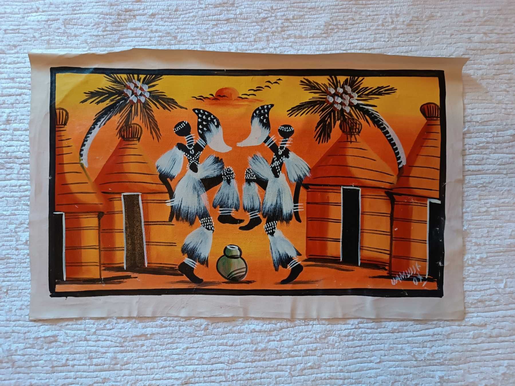 Telas Africanas (Moçambique) pintadas à mão e assinadas