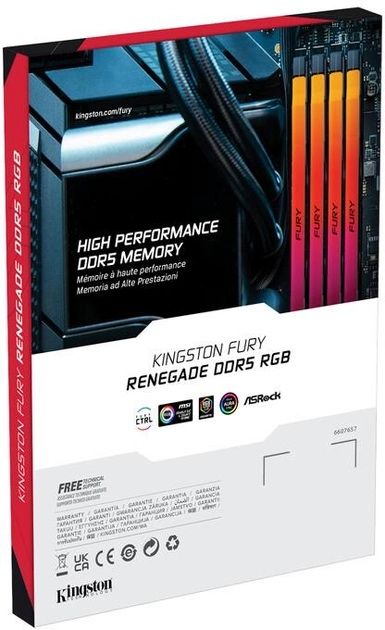 Оперативна памʼять Kingston DDR5 32GB KIT 16GBx2 FURY Renegade