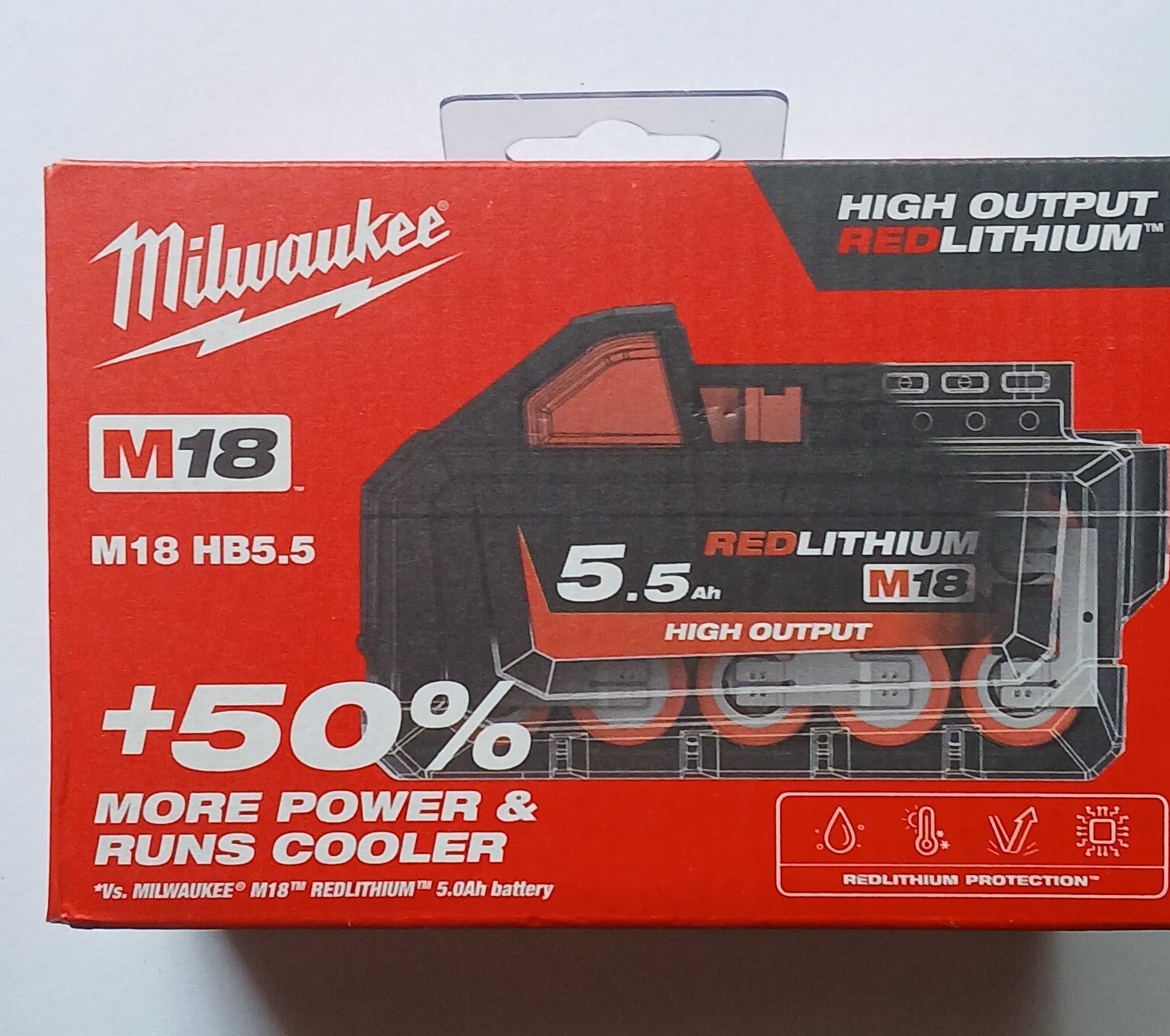 Akumulator Milwaukee HIGH OUTPUT M18HB5.5 18V 5.5Ah nowy*oryginał