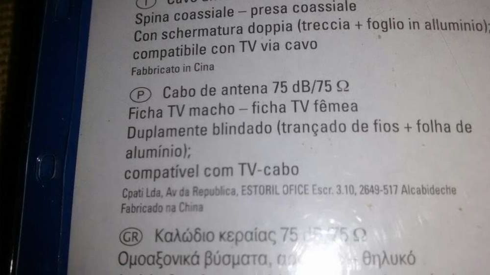 Tubo extensível e Cabo de antena