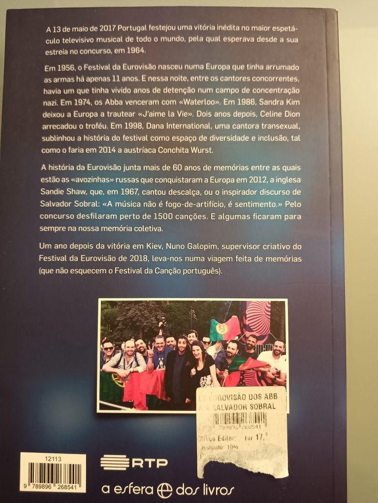 Eurovisão – dos ABBA a Salvador Sobral - Novo!!	Nuno Galopim