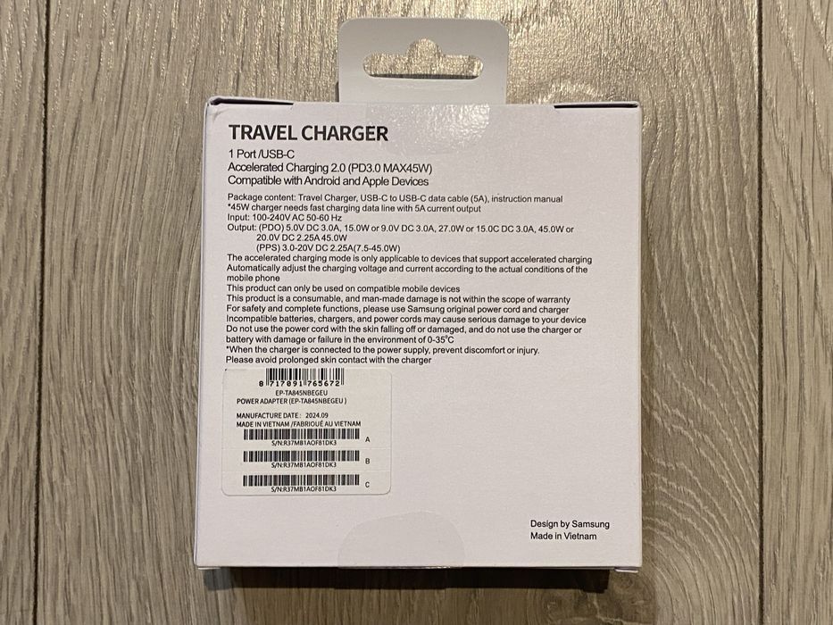 Oryginalna Ładowarka + Kabel Samsung 45W - Okazja