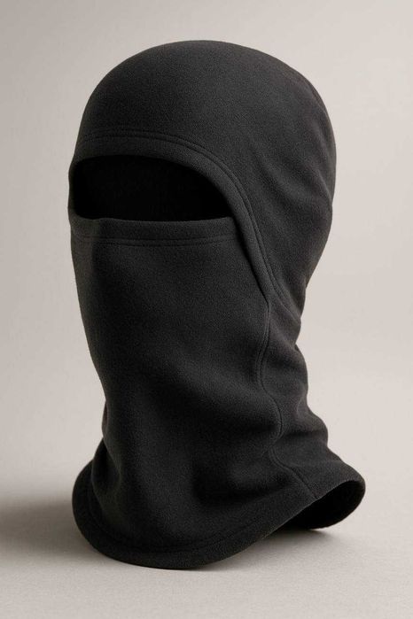Балаклава зимова шапка-маска баф (фліс, чорна) зимняя балаклава черная