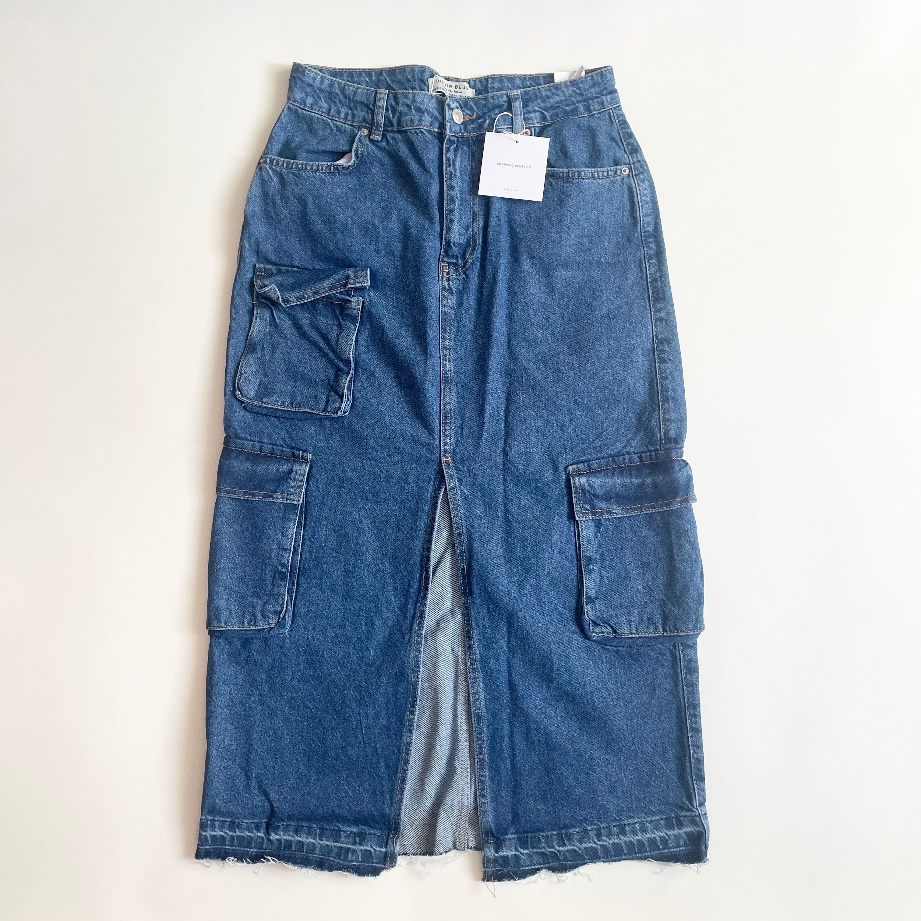Nowa spódnica jeansowa z kieszeniami Shopping Center 9 L