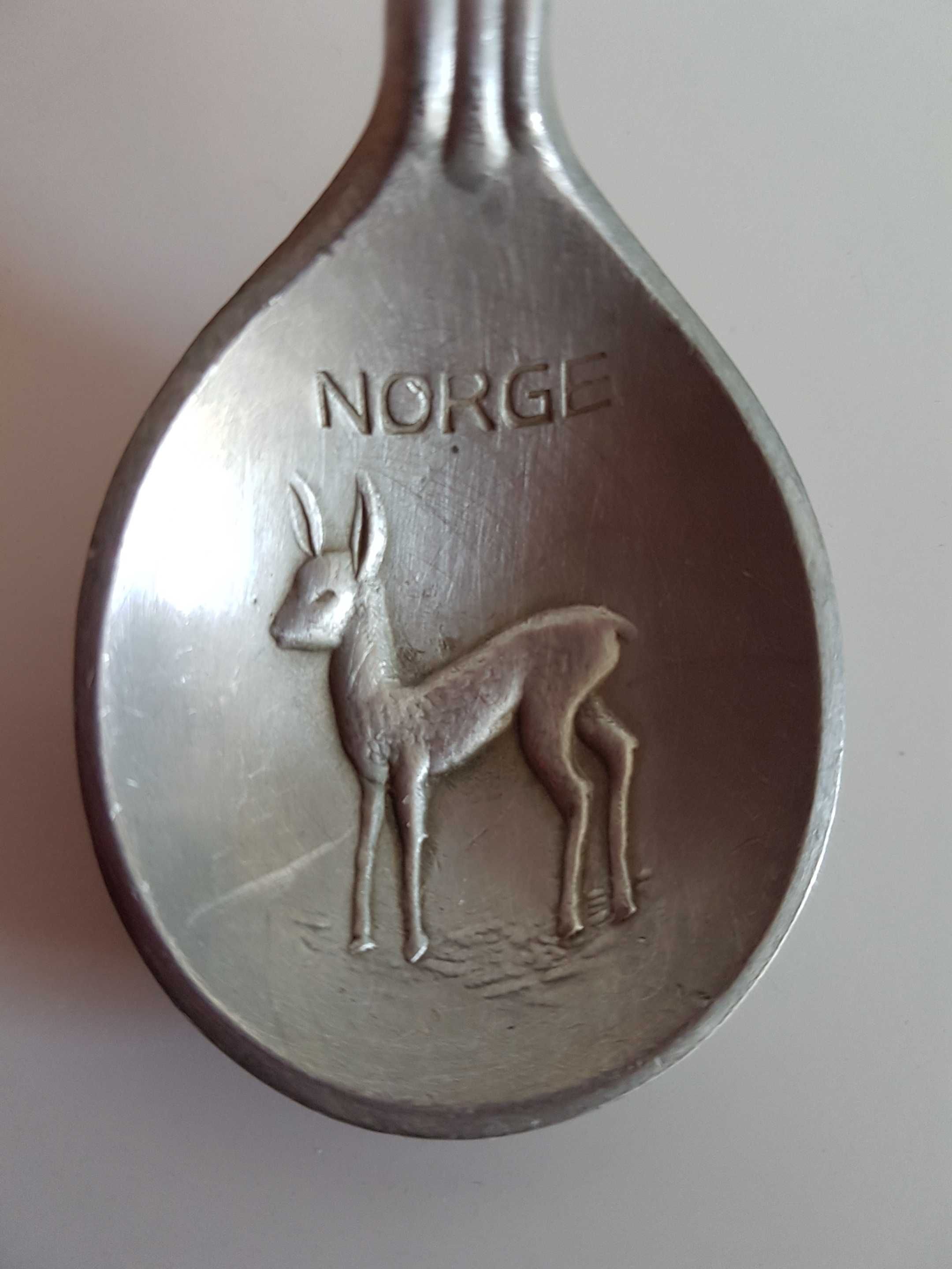 Antyczna cynowa łyżka TINN NORGE Norweska kolekcjonerska 68g Vintage