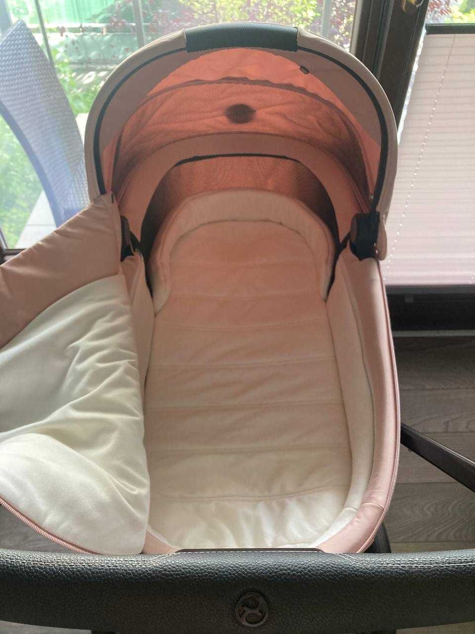 Wózek dziecięcy Cybex Priam – Matt Black / Pink +Siedzisko spacerowe