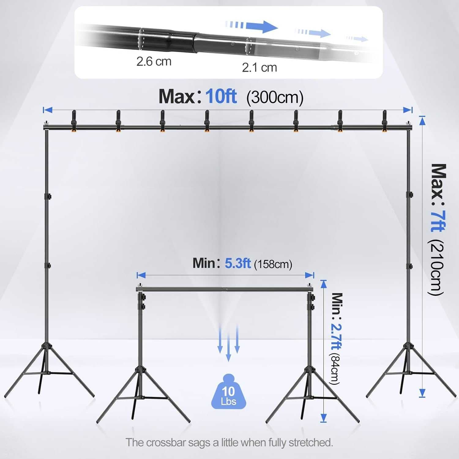Stojak do tła  zdjęcia, 2 x 3 m EMART