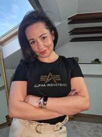 Alpha Industries t-shirt damski Crystal czarny