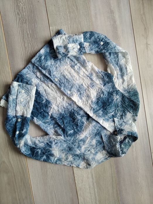 Koszula damska z długim rękawem niebiesko biała vintage blue sand M/38