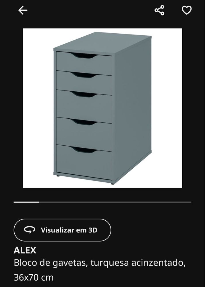 Gaveteiro turquesa acinzentado