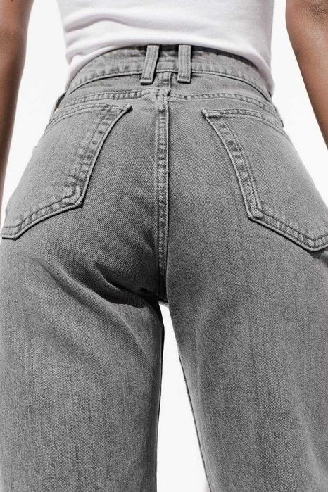 Сірі джинси мом fit zara