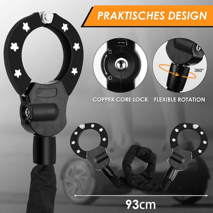 Nowa blokada do hulajnogi/łańcuch antykradzieżowy/kłódka/kajdanki !F2!