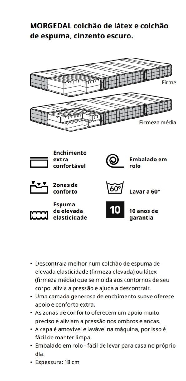 Cama solteiro em pinho com colchão