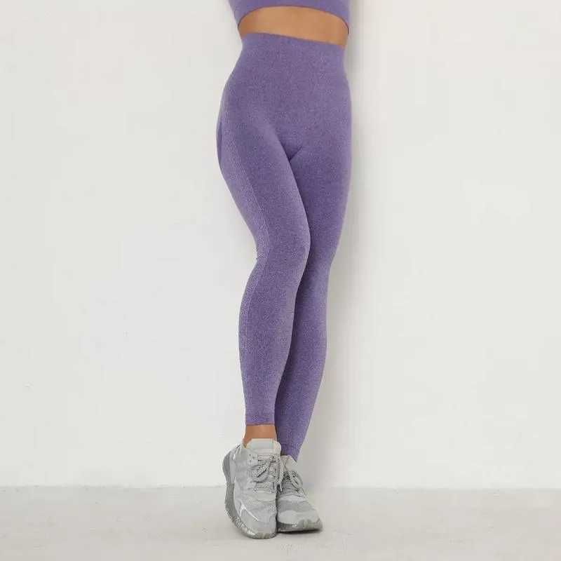 Жіночі трендові фіолетові лосини з ефектом пуш-ап М, для фітнесу