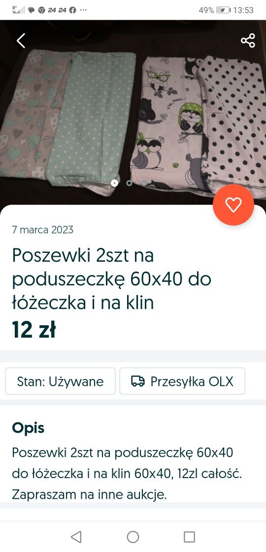 Poszewki na kołdrę 100x135 i poduszke