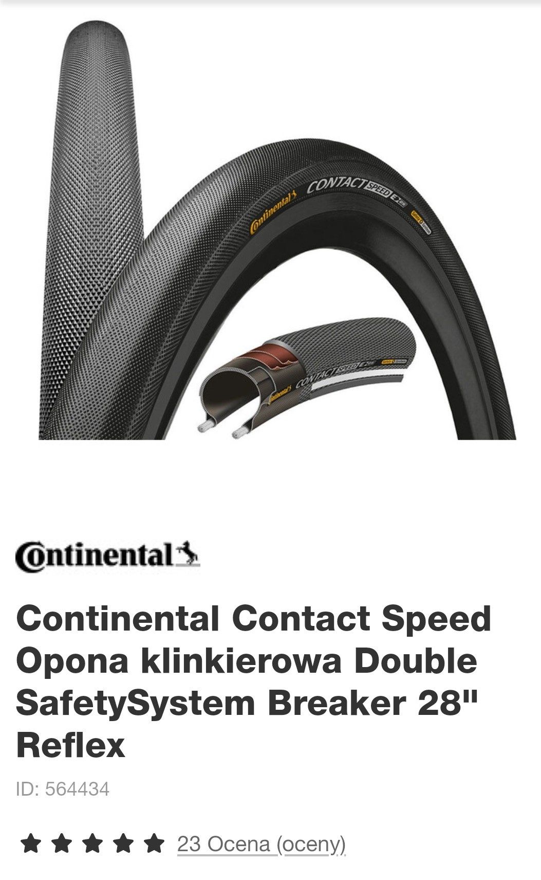 Continental Contact Speed 28", 700x42C, Opona klinkierowa Double Safet