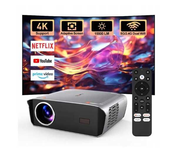 Projektor A9G 1550Ansi AndroidTV 11 FullHD 4K Dolby WIFI 6 BT