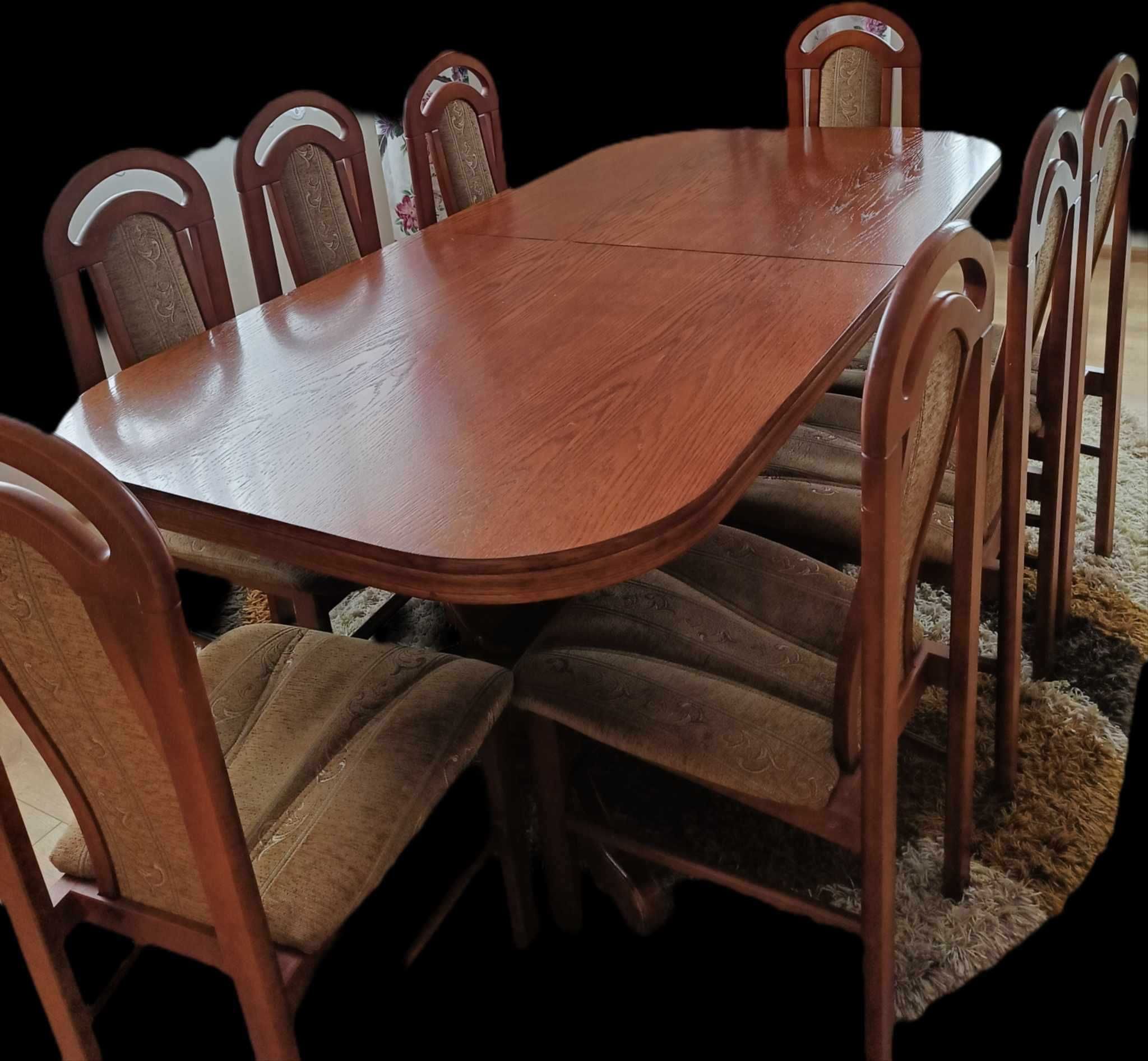 Stylowy stół z 8 krzesłami – solidna konstrukcja, elegancki design