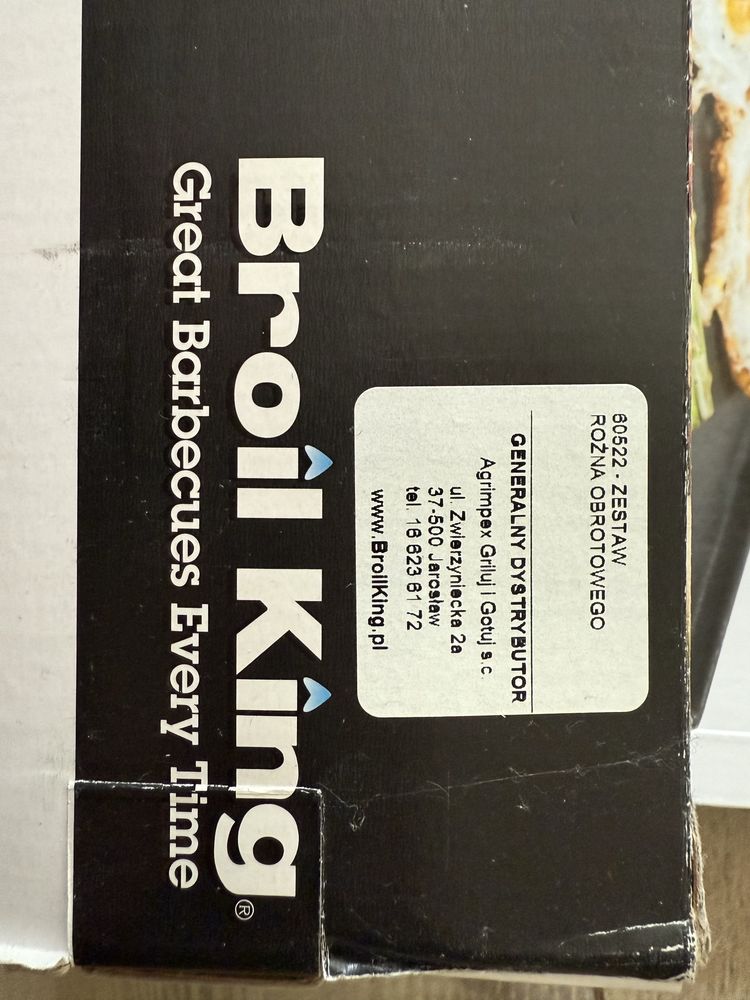 Broil King - Zestaw rożna obrotowego i płyta żeliwna NOWE