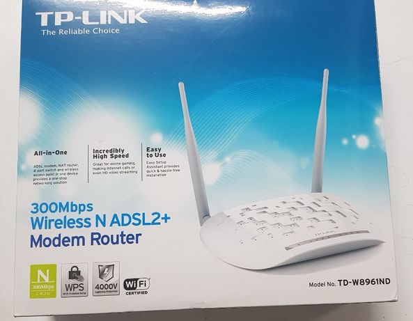 Modem Router TP Link 300Mbs Wireless N ADSL2 como novo. Dispositivo q