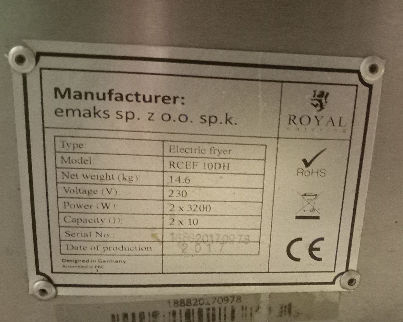 Frytkownica Dwukomorowa 2x3200W