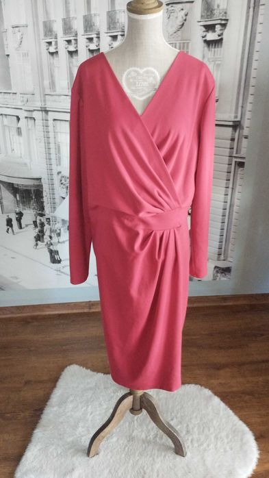 Czerwona dzianinowe sukienka rozm.XXL