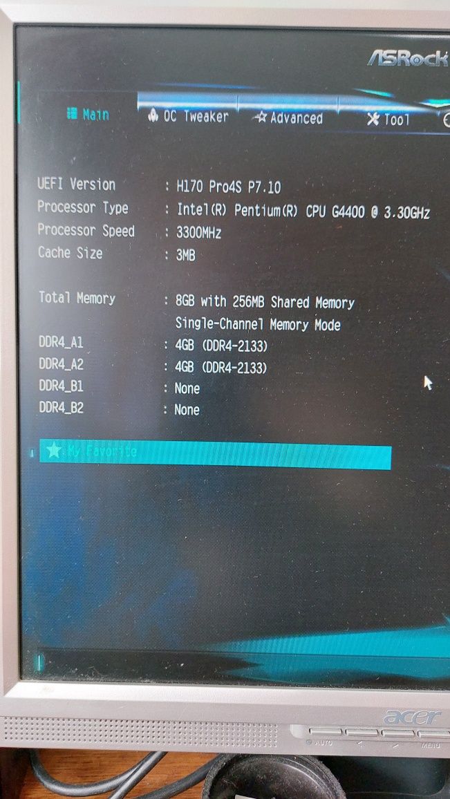 ПК без корпусу AsRock H170 Intel G4400 8Gb