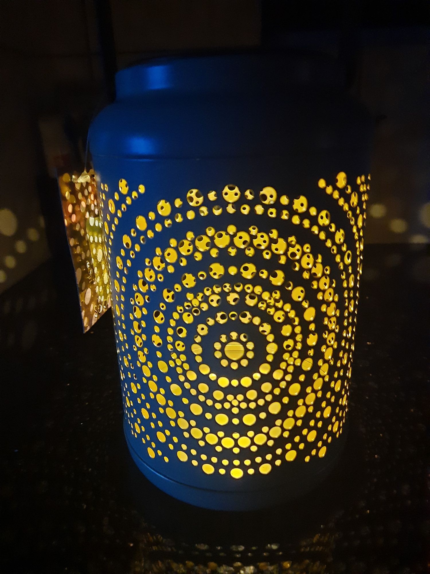 Lampion led solarny metalowy latarenka świeczka