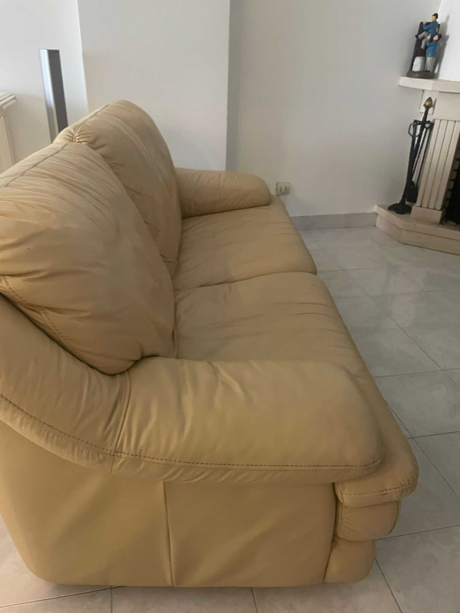 Sofa pele verdadeira