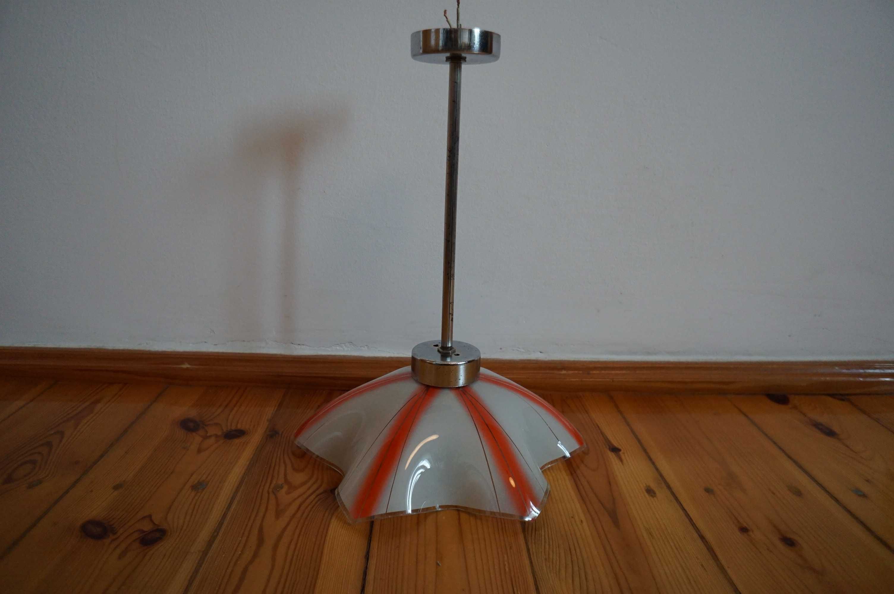 Lampa PRL art deco z lat 50/60 / 70 lampa sufitowa wisząca żyrandol