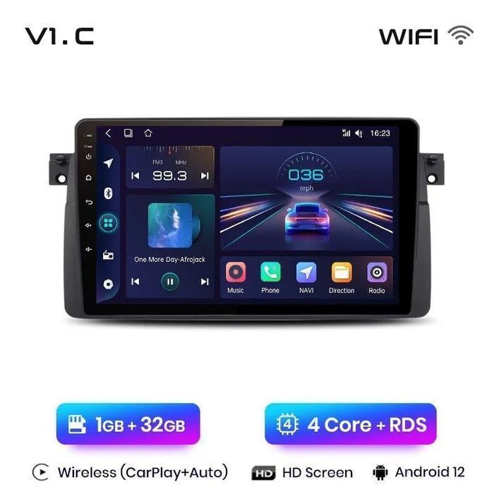 Radio nawigacja BMW E46 9" z Android Auto i Carplay, 1GB, 32GB