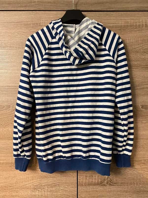 Bluza w paski z kapturem bawełniana ciepła M oversize damska