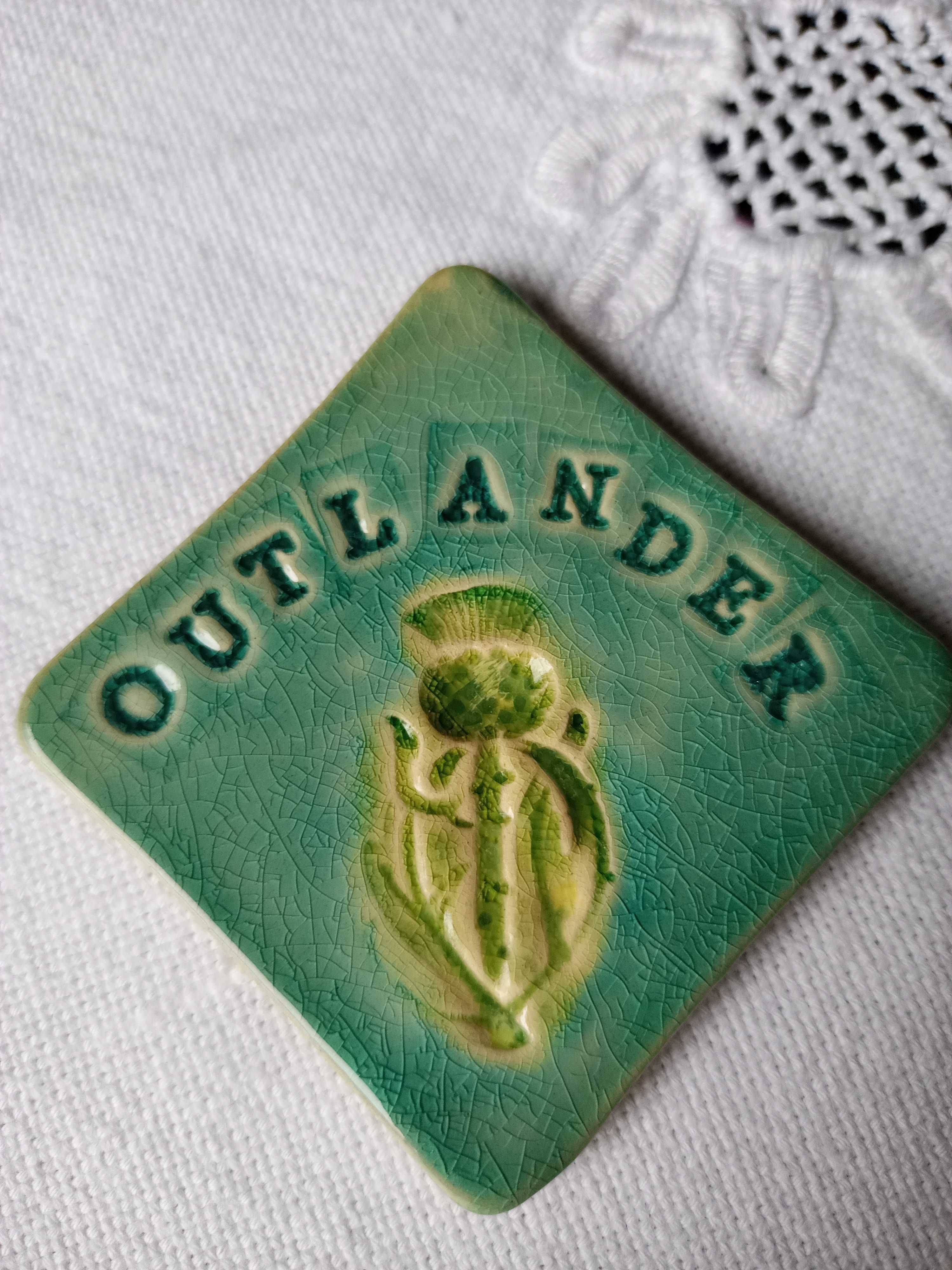 Ceramiczny magnes, Outlander, rękodzieło, handmade