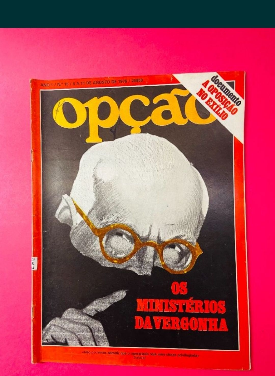 Revistas da colecção Opção. Anos 70