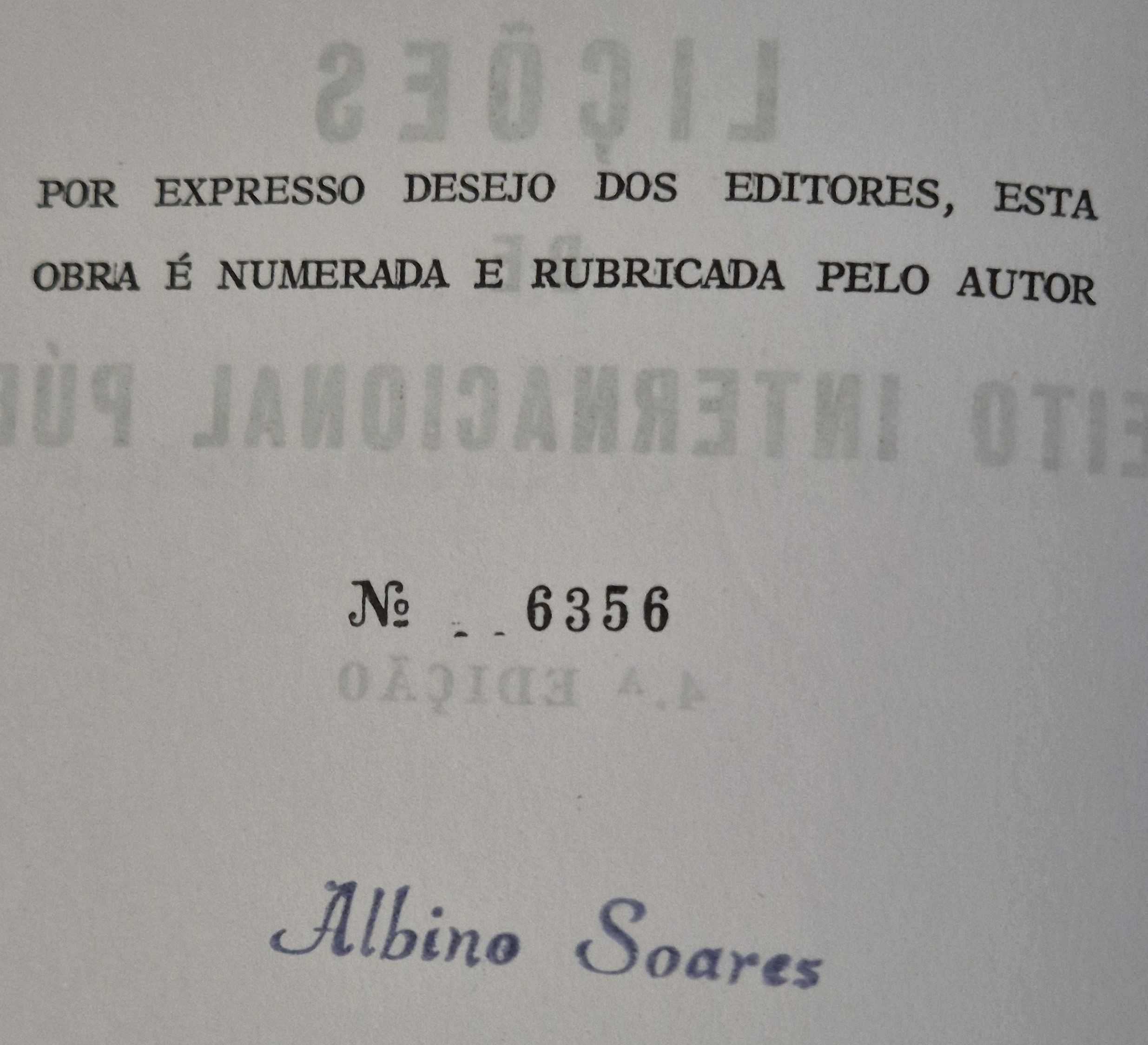 Livro "Lições de Direito Internacional Público" Albino Azevedo Soares