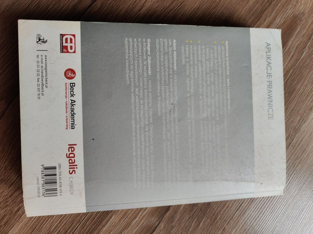 Egzaminy wstępne na aplikacje prawnicze, C. H. Beck #prawo