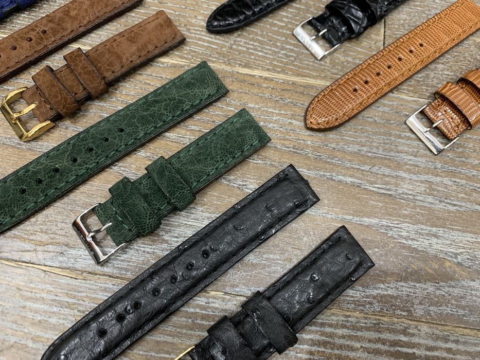 Ремешок из кожи крокодила, страуса, акулы, слона, змеи, ящерицы